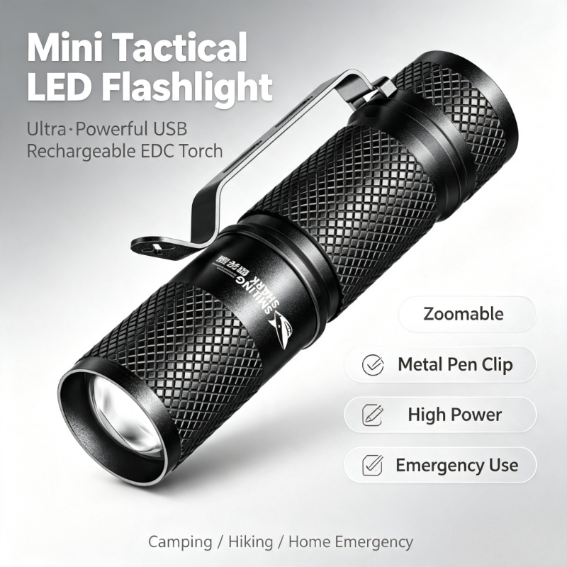 Edc Every Day Carry おもちゃ - SMILING SHARK Ultra‑Powerful Mini Tactical LED