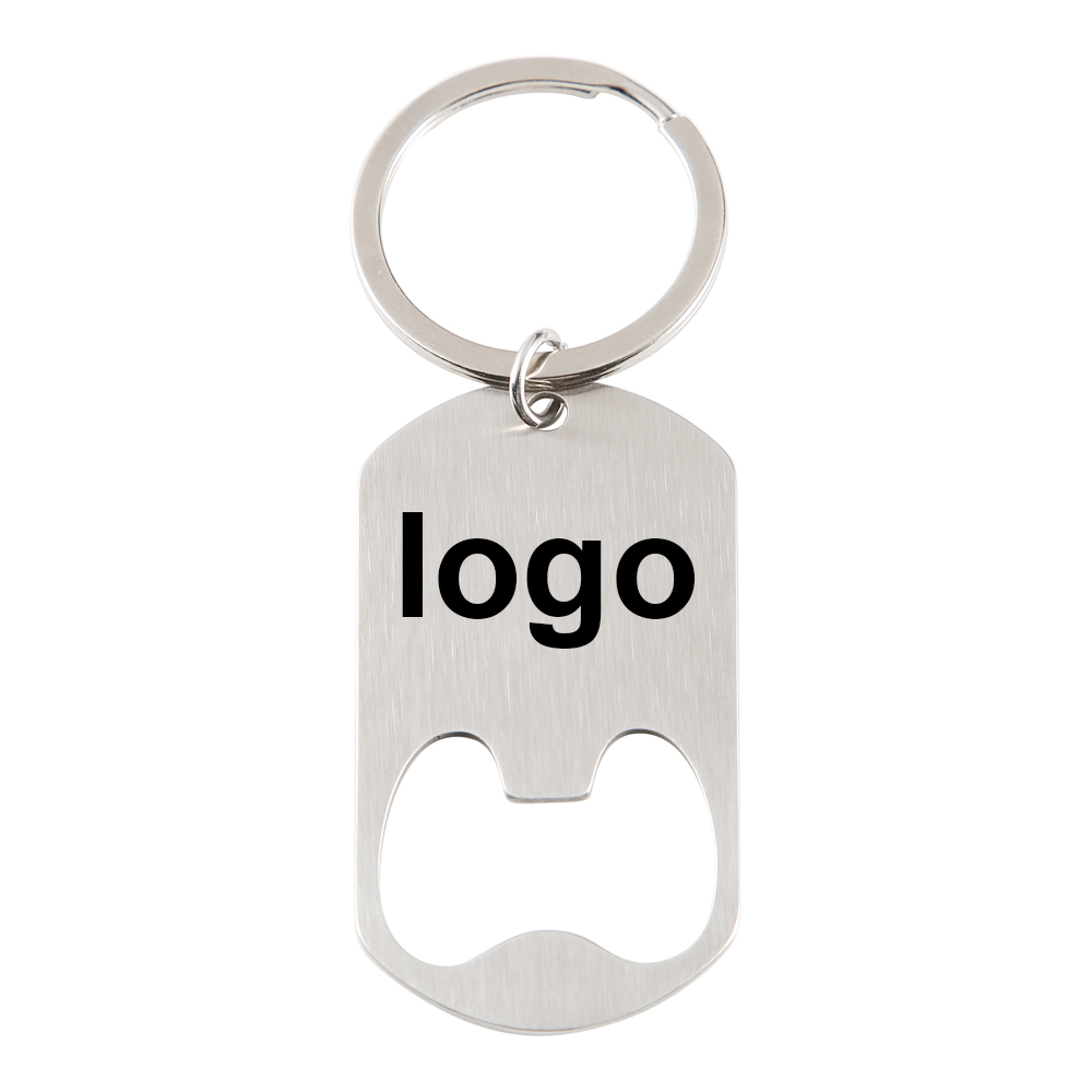 Bottle Opener Keyring - Custom Company Logo Stainless Steel Key