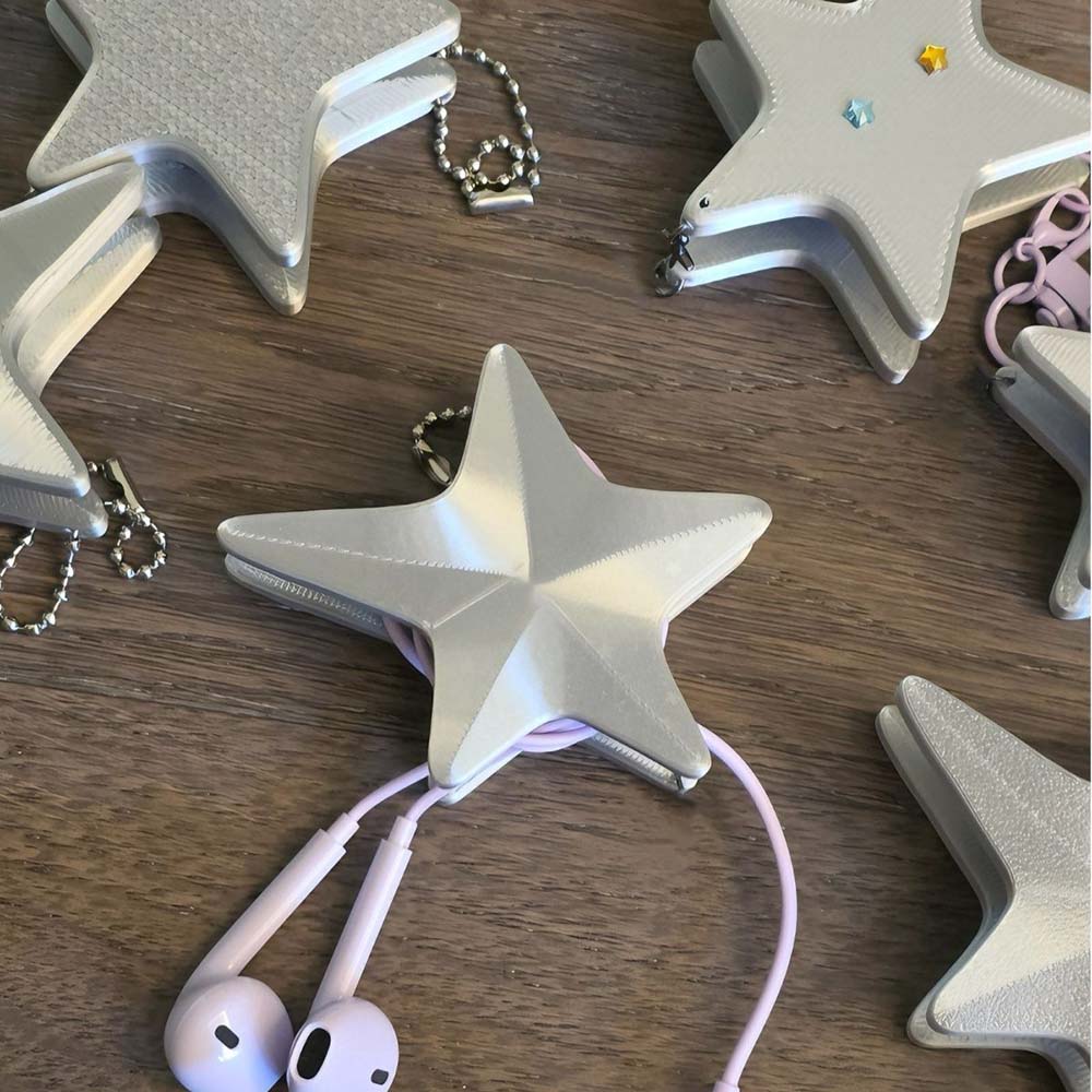 Cable Winder Keychain - 3D Star Cable Winder, Y2K Cute