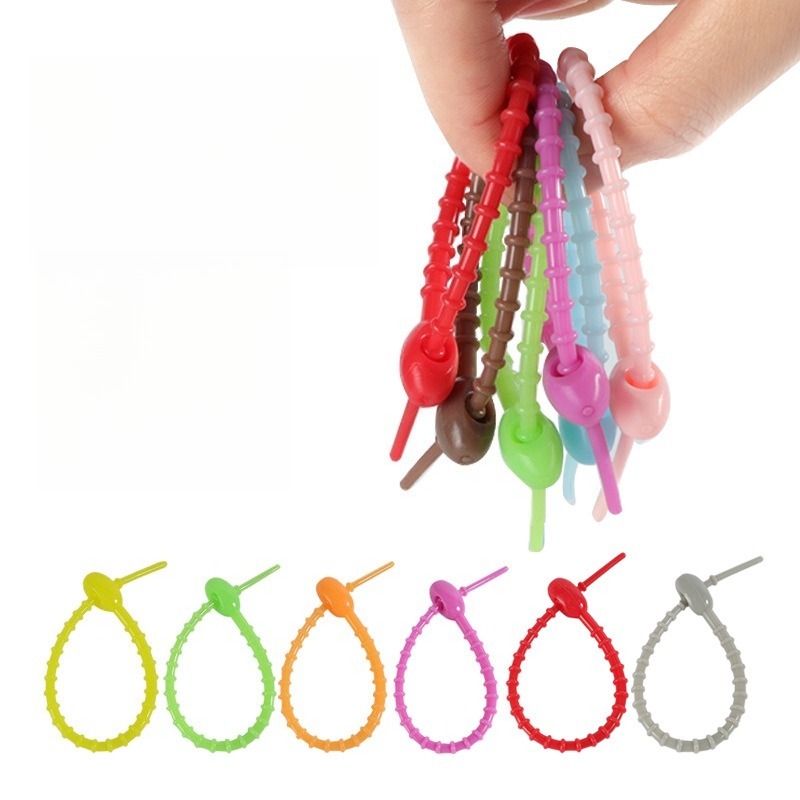 Cable Winder Keychain - random color5pcs Multifunctional Silicone Binding Straps