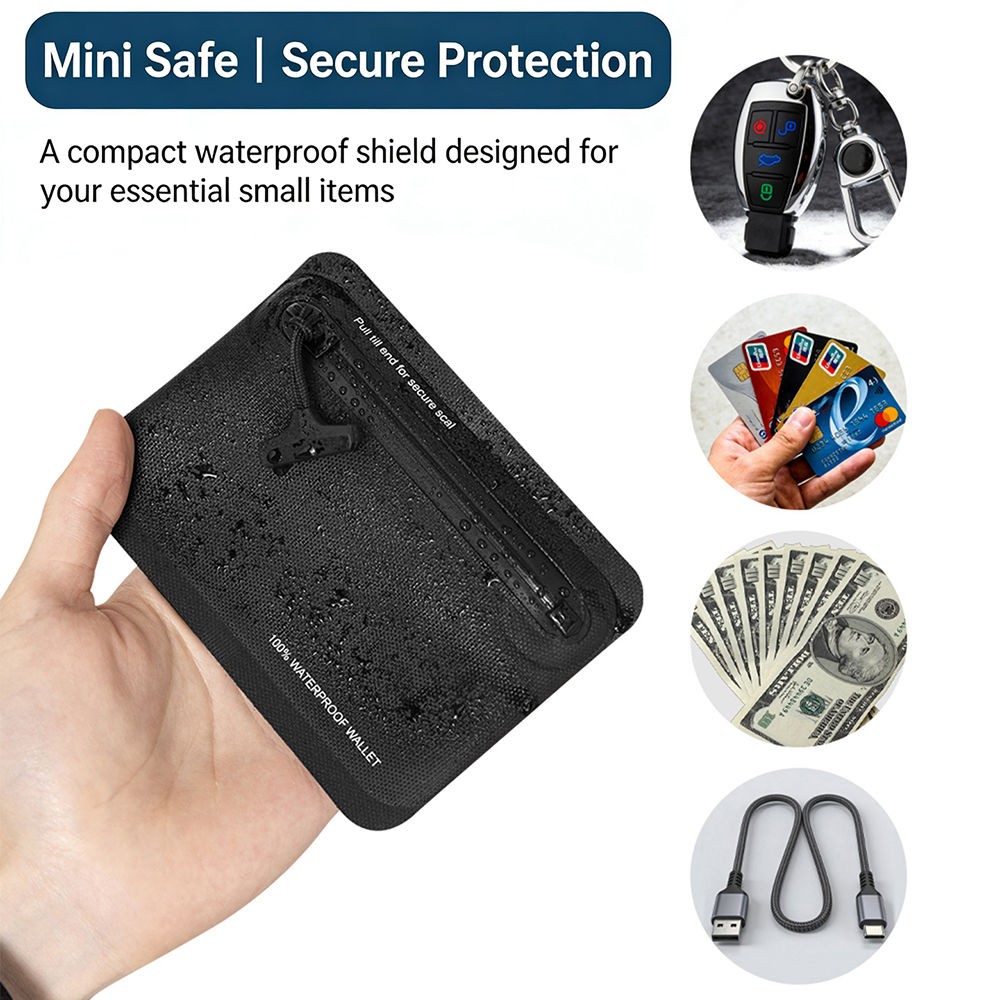 100% Waterproof Zipper Coin Pu - Leather Edc. Carry Pouch recension och pris
