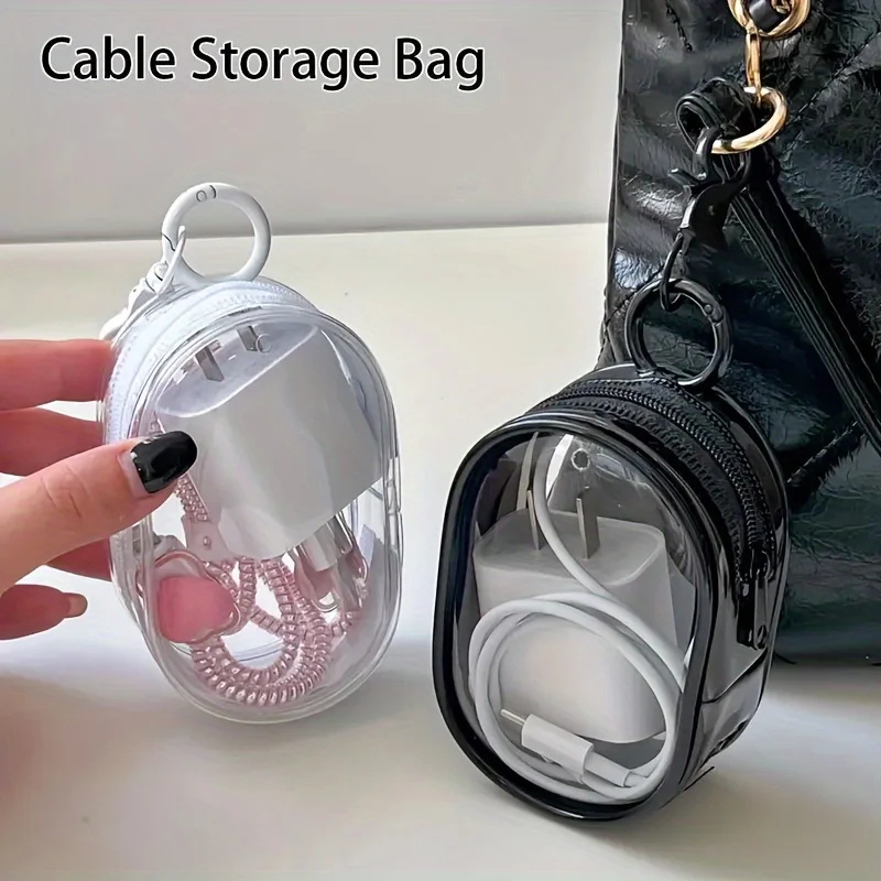 Portable Mini Clear Zipper Sto - Cable Winder Keychain recension och pris
