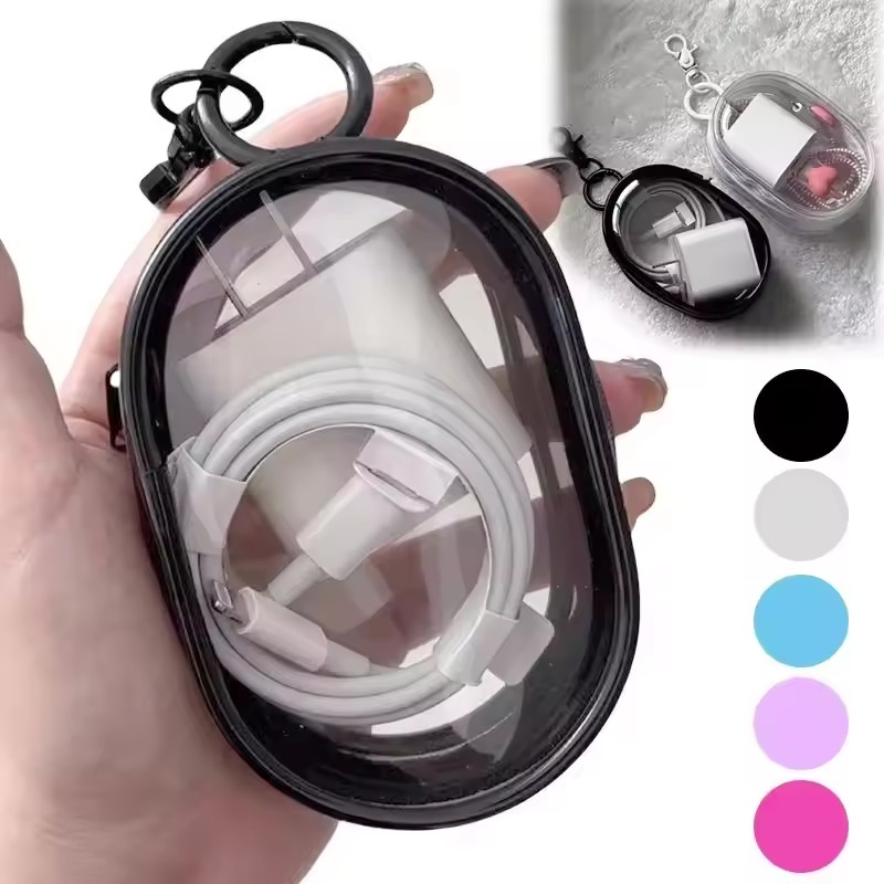 Portable Mini Clear Zipper Sto - Cable Winder Keychain recension och pris