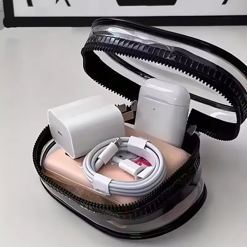Portable Mini Clear Zipper Sto - Cable Winder Keychain recension och pris