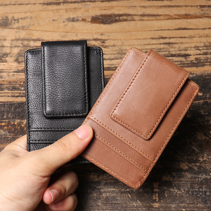 Men Slim Money Clip Wallet Lea - Money Clip Magnetic recension och pris