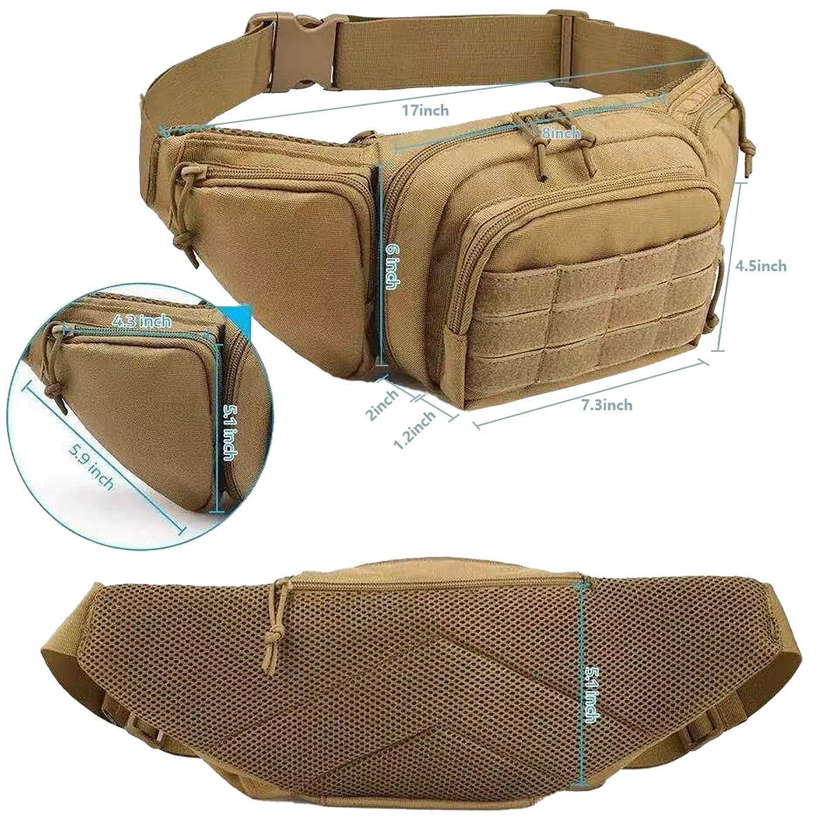 MOLLE Tactical Concealed Carry - Edc Carry Fanny Pack recension och pris