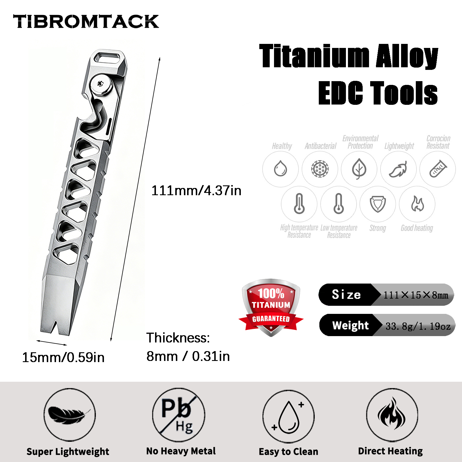 TIBROMTACK Titanium Multi-Func - Edc Every Day Carry おもちゃ recension och pris