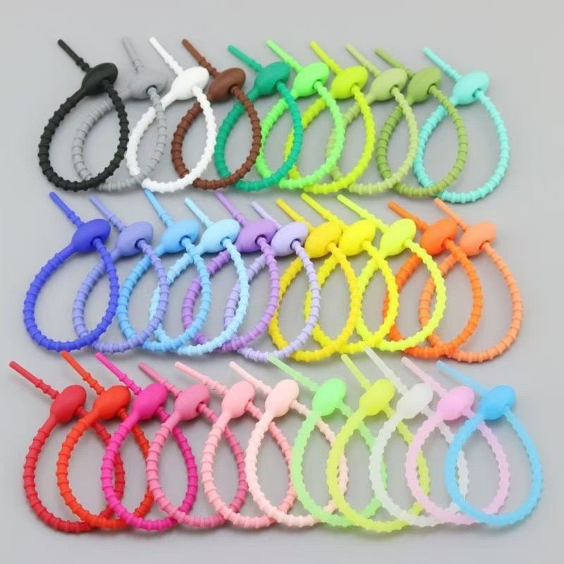 10/200Pcs Silicone Cable Ties  - Cable Winder Keychain recension och pris