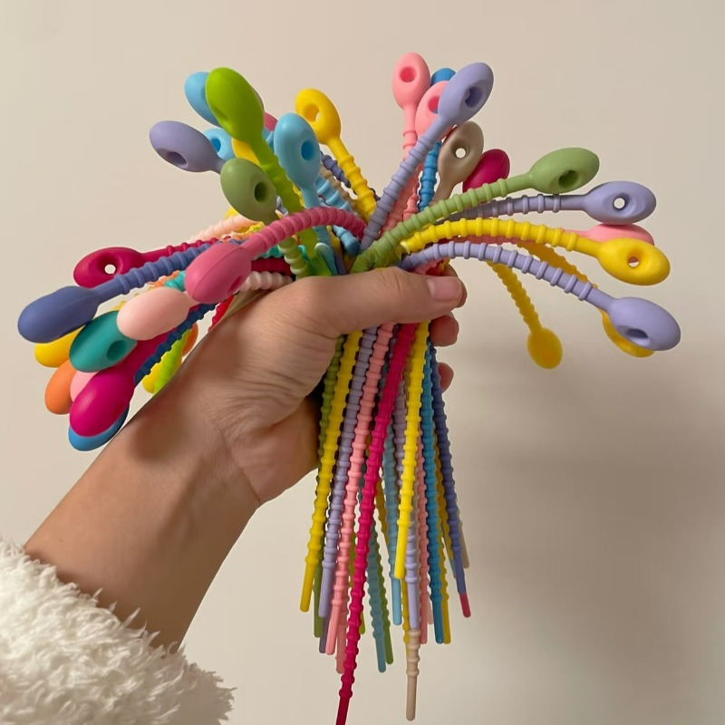 10/200Pcs Silicone Cable Ties  - Cable Winder Keychain recension och pris
