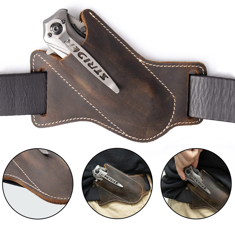 Leather Folding Knife Sheath,  - Leather Edc. Carry Pouch recension och pris