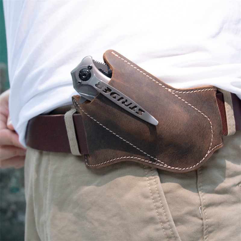 Leather Folding Knife Sheath,  - Leather Edc. Carry Pouch recension och pris