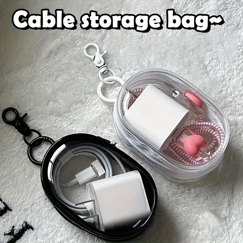 Portable Mini Clear Zipper Sto - Cable Winder Keychain recension och pris