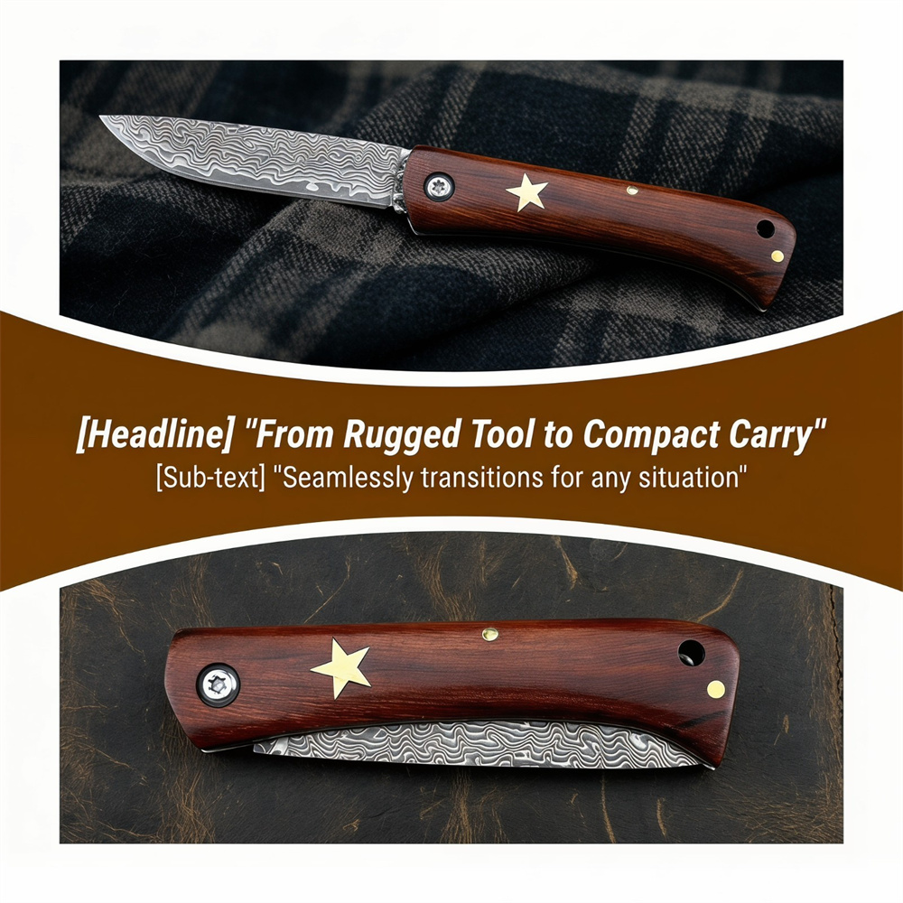 Compact Outdoor Survival Damas - Edc Pocket Carry Fixed Blade recension och pris