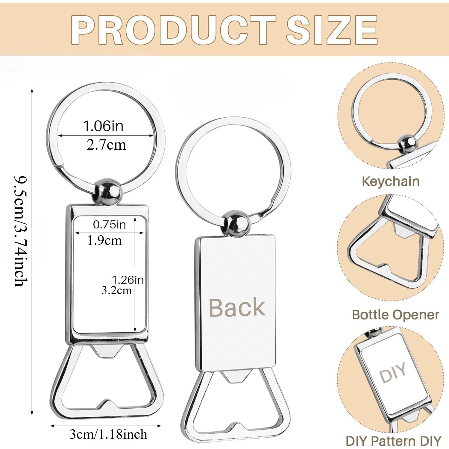 10pcs Sublimation Blanks Keych - Bottle Opener Keyring recension och pris