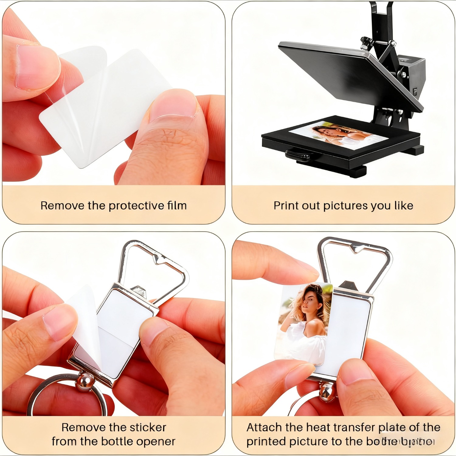 10pcs Sublimation Blanks Keych - Bottle Opener Keyring recension och pris